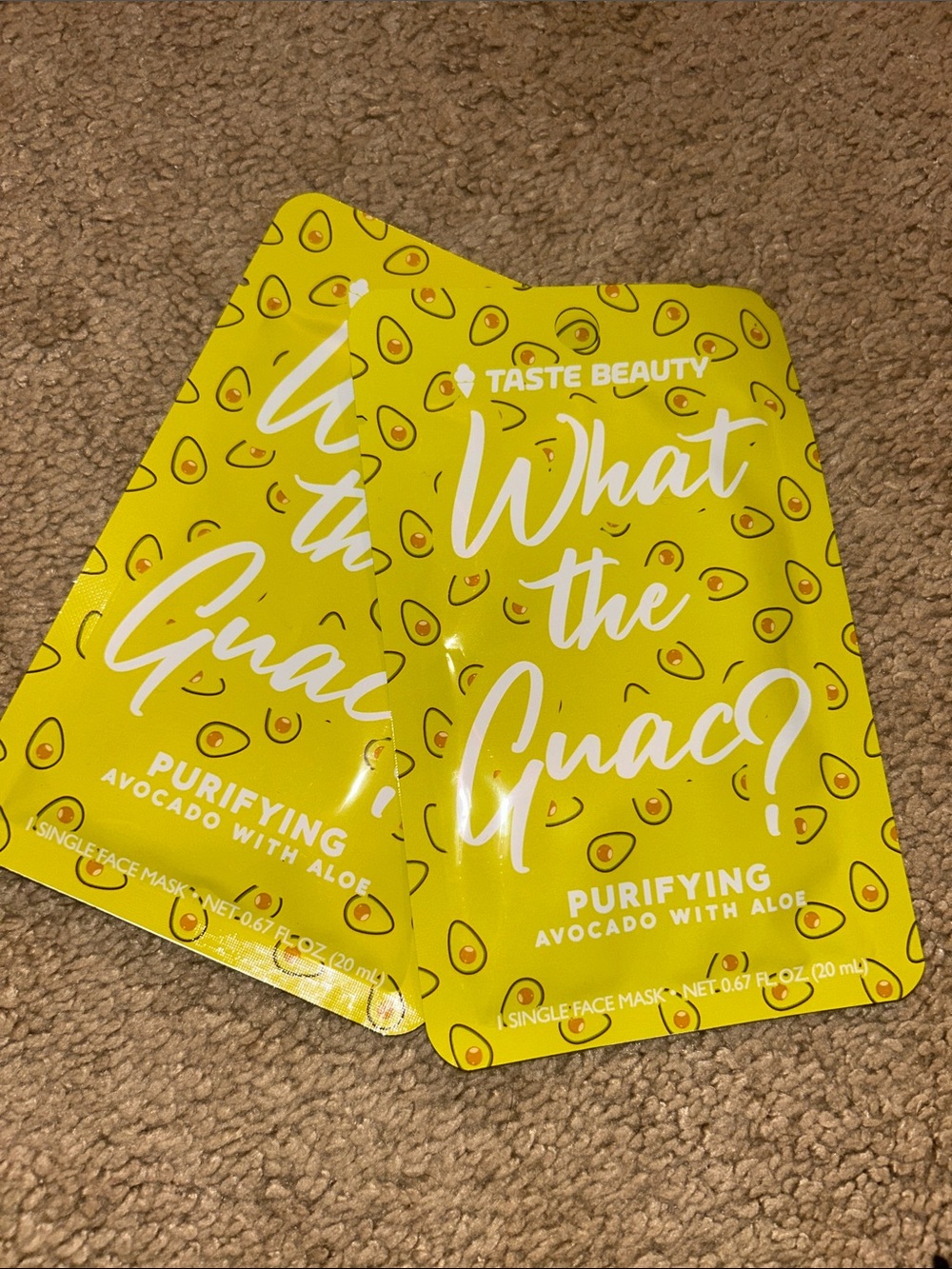 Taste Beauty What the Guac? Avocado Sheet Mask - Yellow (Set of 2)